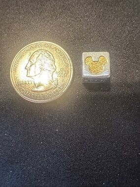 Disney Silver-Tone Square Logo Charm